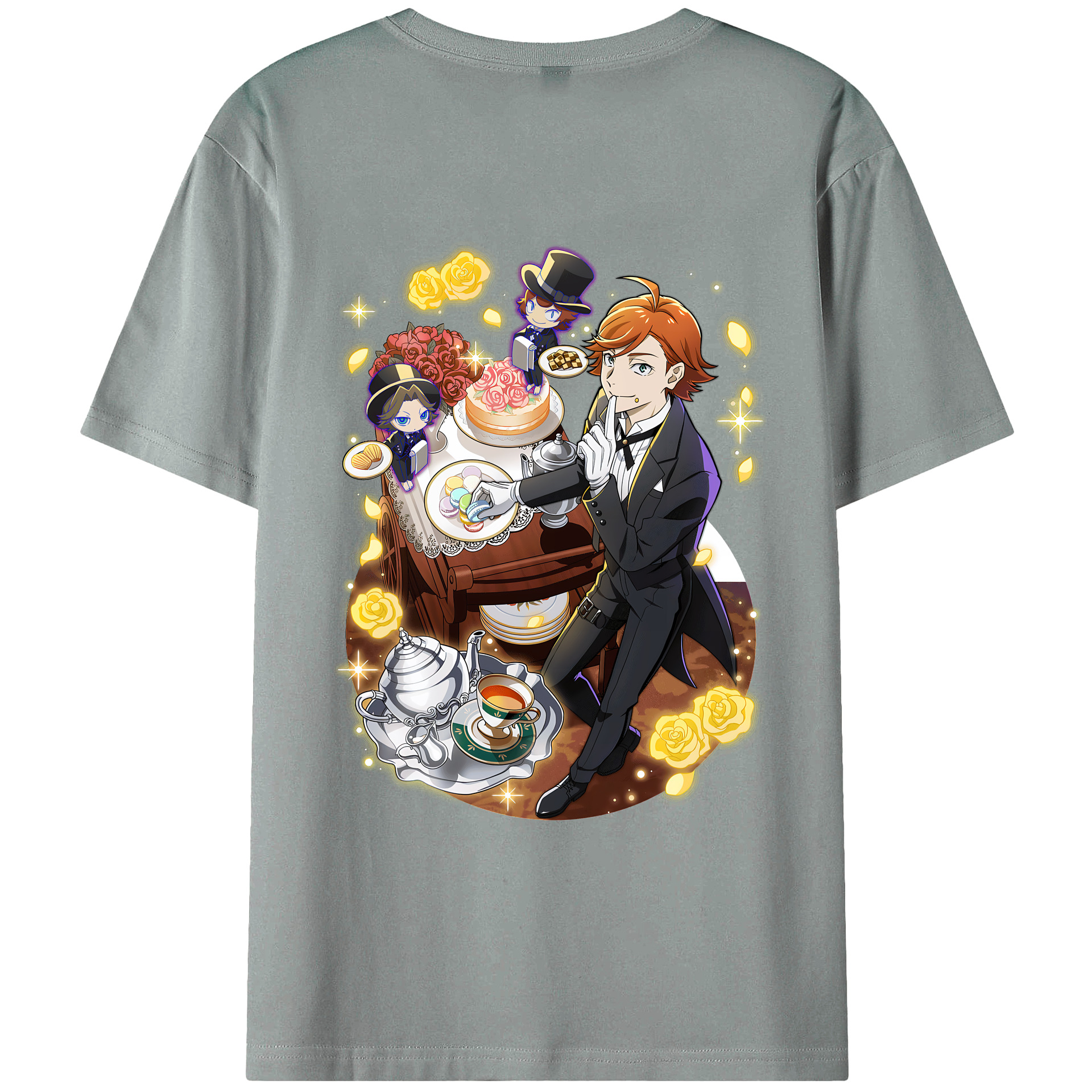 （画像用） 文豪ストレイドッグス Bungo Stray Dogs 綿100％ メンズ半袖Tシャツ（バックプリント） 通気性